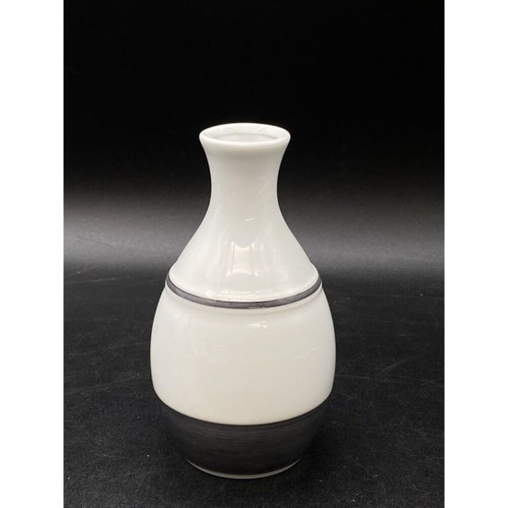 Saikai Japanese 4.5” Sake Bottle White & Gray